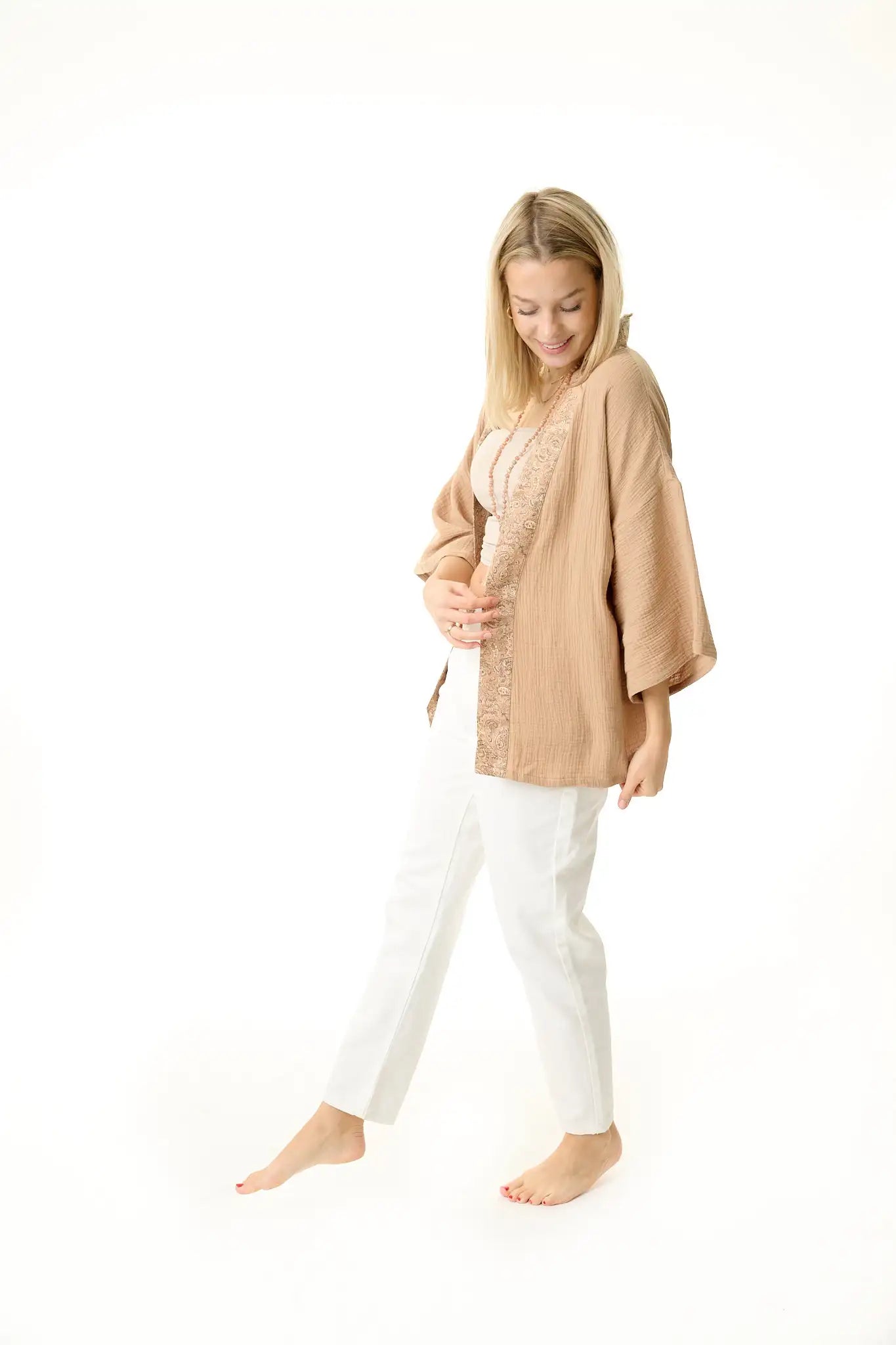 Sisters of Siam - Damen Musselin Bluse Gold