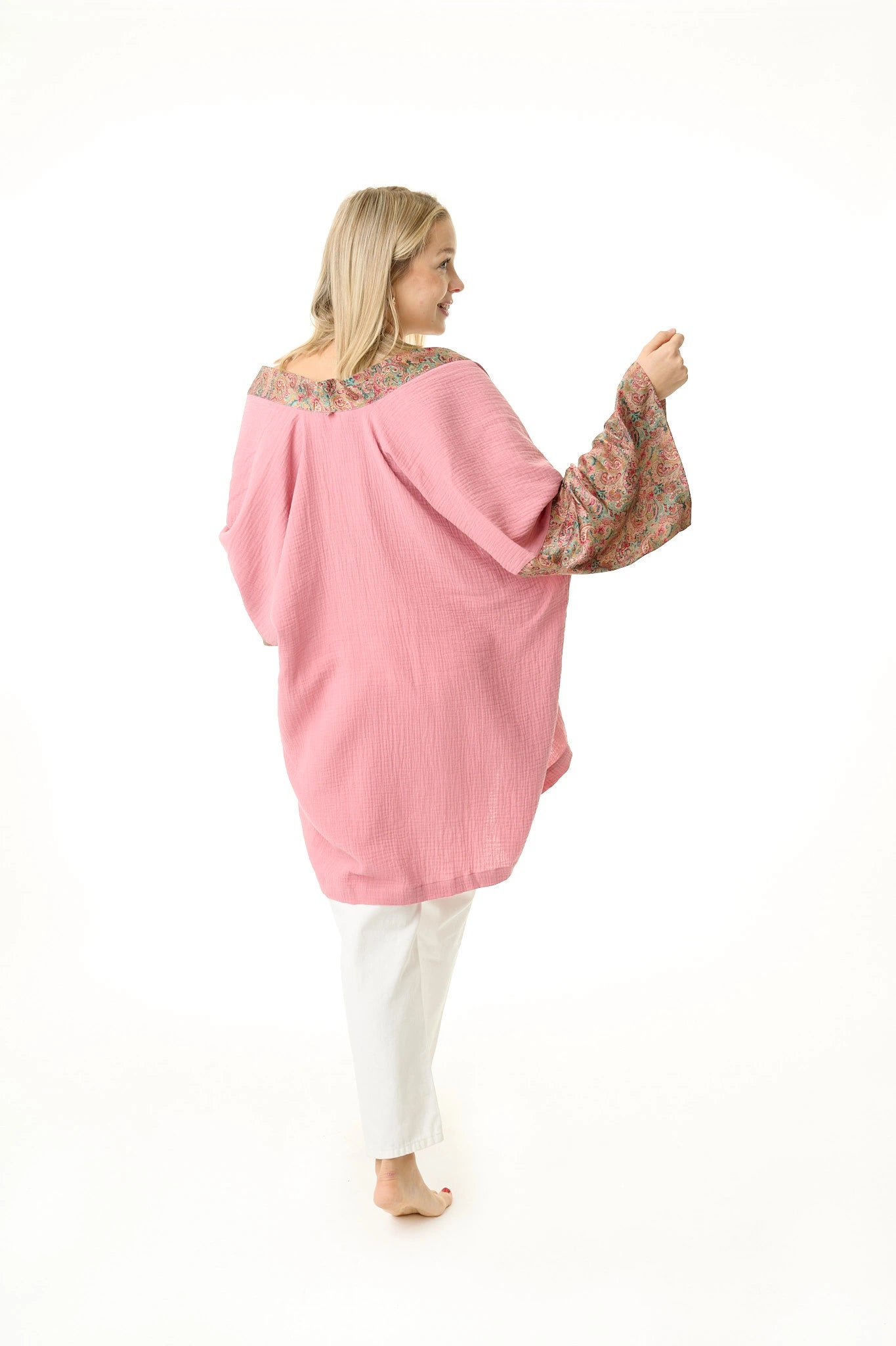 Langer Kimono im Boho Stil von hinten